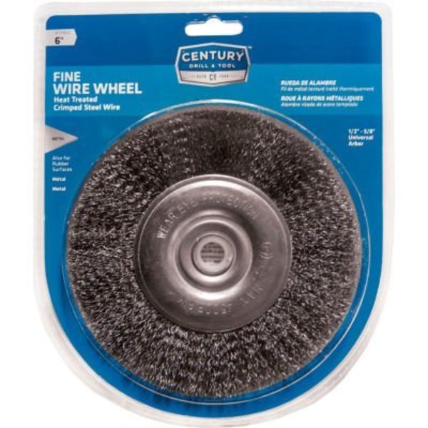 Century Drill & Tool Century Drill 76863 Bench Grinder Wire Wheels 6" Dia. Steel Crimped 76863
